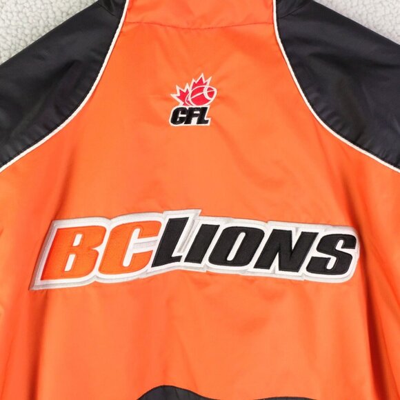 BC Lions Jacket Mens Medium Orange Black Windbreaker Quarter Zip Reebok CFL - Picture 7 of 11